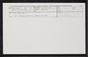 The Roundel, NN80NW 5, Ordnance Survey index card, Recto