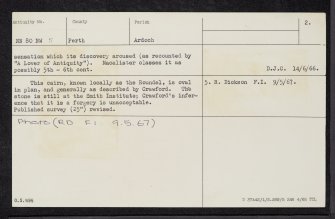 The Roundel, NN80NW 5, Ordnance Survey index card, page number 2, Verso