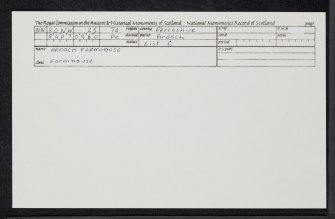 Ardoch Farmhouse, NN80NW 25, Ordnance Survey index card, Recto