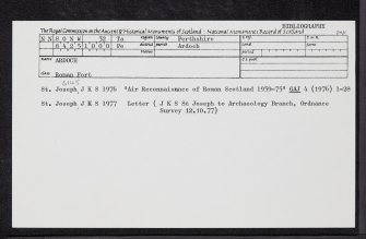Ardoch, NN80NW 32, Ordnance Survey index card, Recto