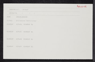 Greenloaning, NN80NW 37, Ordnance Survey index card, Recto