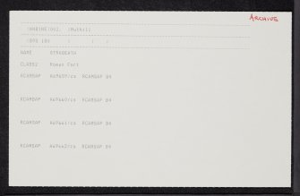 Strageath, NN81NE 2, Ordnance Survey index card, Recto