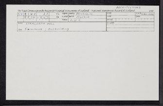 Strageath Mill, NN81NE 27, Ordnance Survey index card, Recto