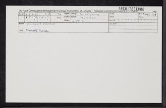 Culdees Castle, NN81NE 30, Ordnance Survey index card, Recto