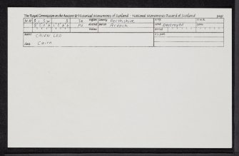 Cairn Lee, NN81SW 5, Ordnance Survey index card, Recto