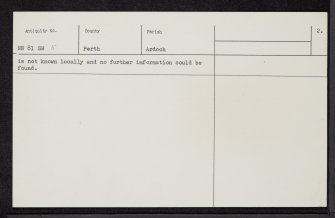 Cairn Lee, NN81SW 5, Ordnance Survey index card, page number 2, Verso