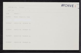 Ardoch, NN81SW 15, Ordnance Survey index card, page number 1, Recto