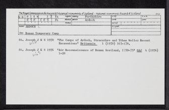 Ardoch, NN81SW 17, Ordnance Survey index card, Recto