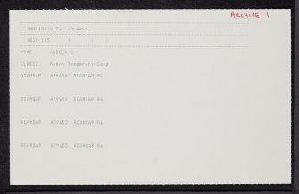 Ardoch, NN81SW 17, Ordnance Survey index card, page number 1, Recto