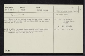 Connachan Lodge, NN82NE 9, Ordnance Survey index card, Recto