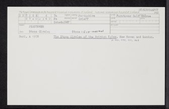 Ferntower, NN82SE 4, Ordnance Survey index card, Recto