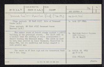 Crieff, High Street, Drummond Cross, NN82SE 11, Ordnance Survey index card, page number 1, Recto