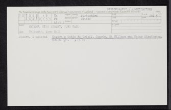 Crieff, High Street, Town Hall, NN82SE 19, Ordnance Survey index card, Recto