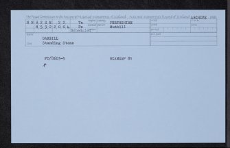 Dargill, NN82SE 22, Ordnance Survey index card, Recto