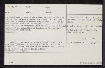 Monzie, NN82SE 26, Ordnance Survey index card, page number 2, Verso