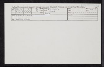 Monzie Castle, Walled Garden, NN82SE 47, Ordnance Survey index card, Recto