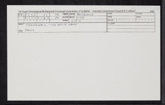 Tomaknock, 'The White House', NN82SE 51, Ordnance Survey index card, Recto