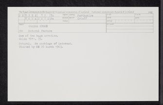 Cradle Stone, NN82SE 72, Ordnance Survey index card, Recto