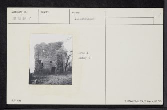 Castle Cluggy, NN82SW 1, Ordnance Survey index card, Recto