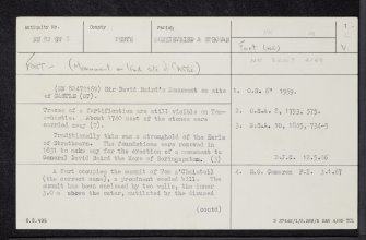 Tom A' Chaisteil, NN82SW 3, Ordnance Survey index card, page number 1, Recto