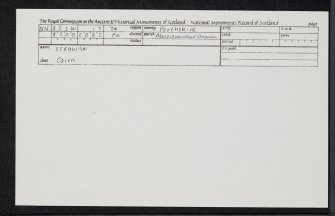 Strowan, NN82SW 17, Ordnance Survey index card, Recto