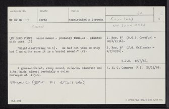 Strowan, NN82SW 17, Ordnance Survey index card, Recto