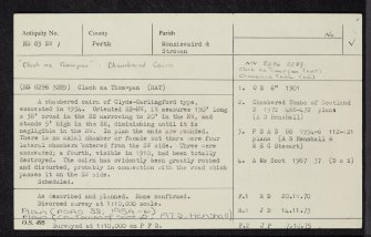 Clach Na Tiompan, NN83SW 1, Ordnance Survey index card, Recto