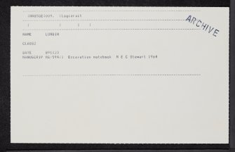 Lundin, NN85SE 9, Ordnance Survey index card, Recto