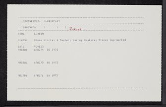 Lundin, NN85SE 9, Ordnance Survey index card, Recto