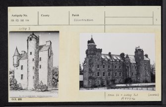 Grantully Castle, NN85SE 14, Ordnance Survey index card, page number 1, Recto