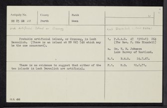 Loch Derculich, NN85SE 28, Ordnance Survey index card, Recto