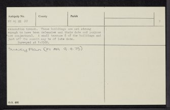 Edradynate Castle, NN85SE 33, Ordnance Survey index card, page number 2, Verso