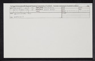 Blair Atholl Mill, NN86NE 35, Ordnance Survey index card, Recto