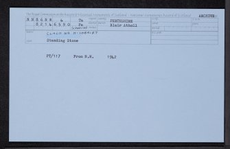 Clach Na H-Iobairt, NN86NW 4, Ordnance Survey index card, Recto