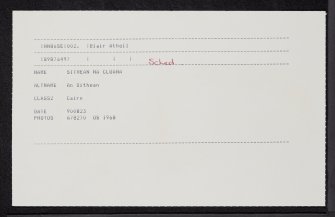 Sithean Na Cluana, NN86SE 2, Ordnance Survey index card, Recto