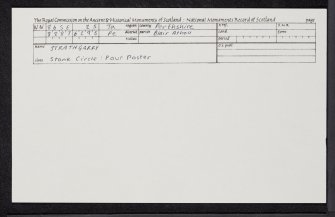Strathgarry, NN86SE 25, Ordnance Survey index card, Recto