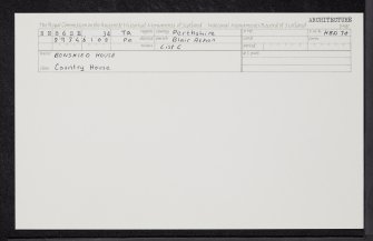 Bonskeid House, NN86SE 34, Ordnance Survey index card, Recto