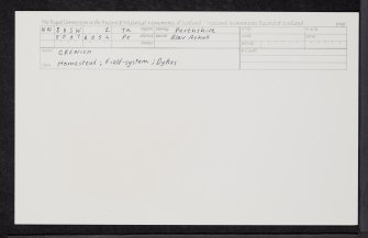 Grenich, NN86SW 2, Ordnance Survey index card, Recto