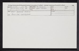 Ach' Mhaire Mhoir, NN87SE 1, Ordnance Survey index card, Recto