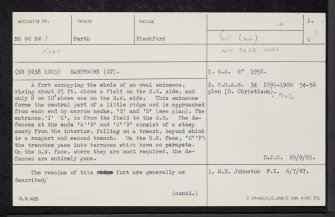 Loaninghead, NN90NW 1, Ordnance Survey index card, page number 1, Recto
