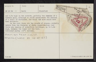 Gleneagles Castle, NN90NW 12, Ordnance Survey index card, page number 2, Verso