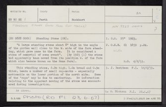 Castleton, NN90SE 1, Ordnance Survey index card, Recto