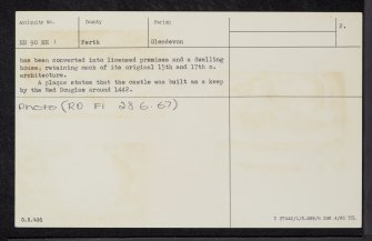 Castleton, NN90SE 1, Ordnance Survey index card, page number 2, Verso