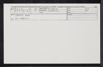 Garchel Burn, NN90SE 3, Ordnance Survey index card, Recto