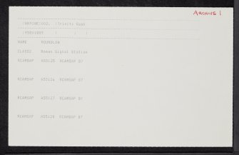 Roundlaw, NN91NE 2, Ordnance Survey index card, page number 1, Recto