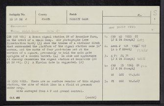 Roundlaw, NN91NE 2, Ordnance Survey index card, page number 1, Recto