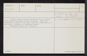 Gask House, NN91NE 3, Ordnance Survey index card, page number 2, Verso