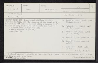 Muir O' Fauld, NN91NE 5, Ordnance Survey index card, Recto