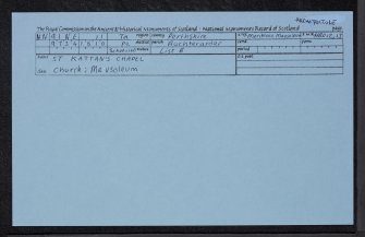 Aberuthven, St Kattan's Chapel, NN91NE 11, Ordnance Survey index card, Recto