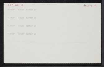 Belhie, NN91NE 12, Ordnance Survey index card, page number 2, Recto